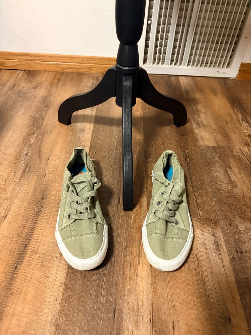 Blowfish Olive Green Canvas Sneakers with White Soles